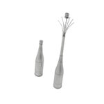 Champagne Bottle Swizzle Stick With Retractable Stirrer Finished In 925 English Hallmarked Sterling Silver