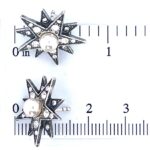 Star Earrings With Cubic Zirconia And Pearl Detail Finished In 925 English Hallmarked Sterling Silver
