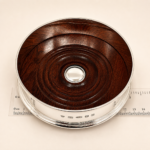 12cm Classic Plain Coaster 925 Sterling Silver English Hallmarks With Mahogany Base Ari D Norman
