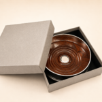 12cm Classic Plain Coaster 925 Sterling Silver English Hallmarks With Mahogany Base Ari D Norman