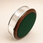12cm Classic Plain Coaster 925 Sterling Silver English Hallmarks With Mahogany Base Ari D Norman
