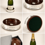 12cm Classic Plain Coaster 925 Sterling Silver English Hallmarks With Mahogany Base Ari D Norman