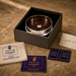12cm Classic Plain Coaster 925 Sterling Silver English Hallmarks With Mahogany Base Ari D Norman