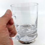 Beer Glass With Mounted Base And Crystal Glass Finished In 925 English Hallmarked Sterling Silver