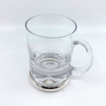 Beer Glass With Mounted Base And Crystal Glass Finished In 925 English Hallmarked Sterling Silver