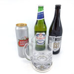 Beer Glass With Mounted Base And Crystal Glass Finished In 925 English Hallmarked Sterling Silver