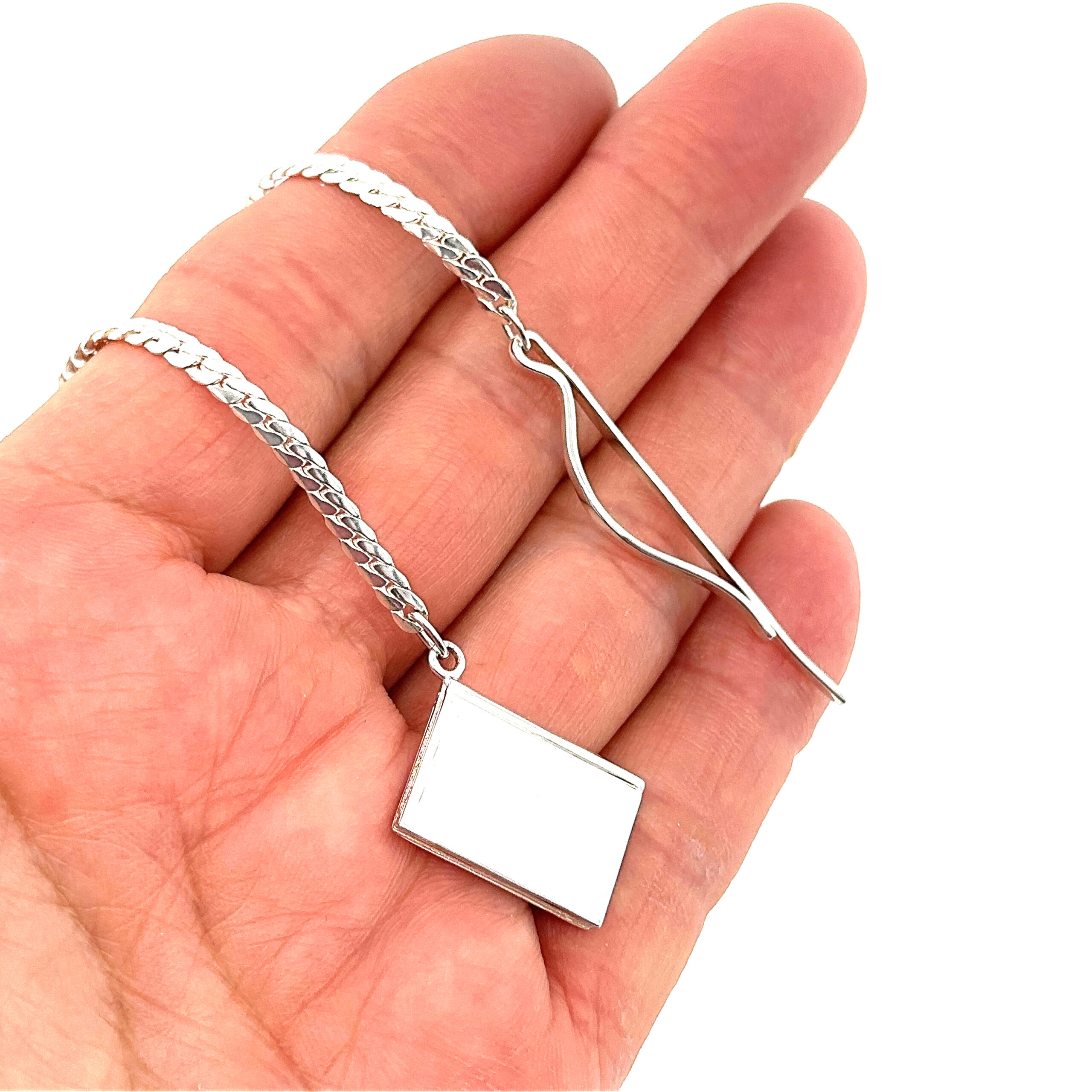 GT85 (5) Book Charm On Chain Bookmark Finished In 925 English Hallmarked Sterling Silver