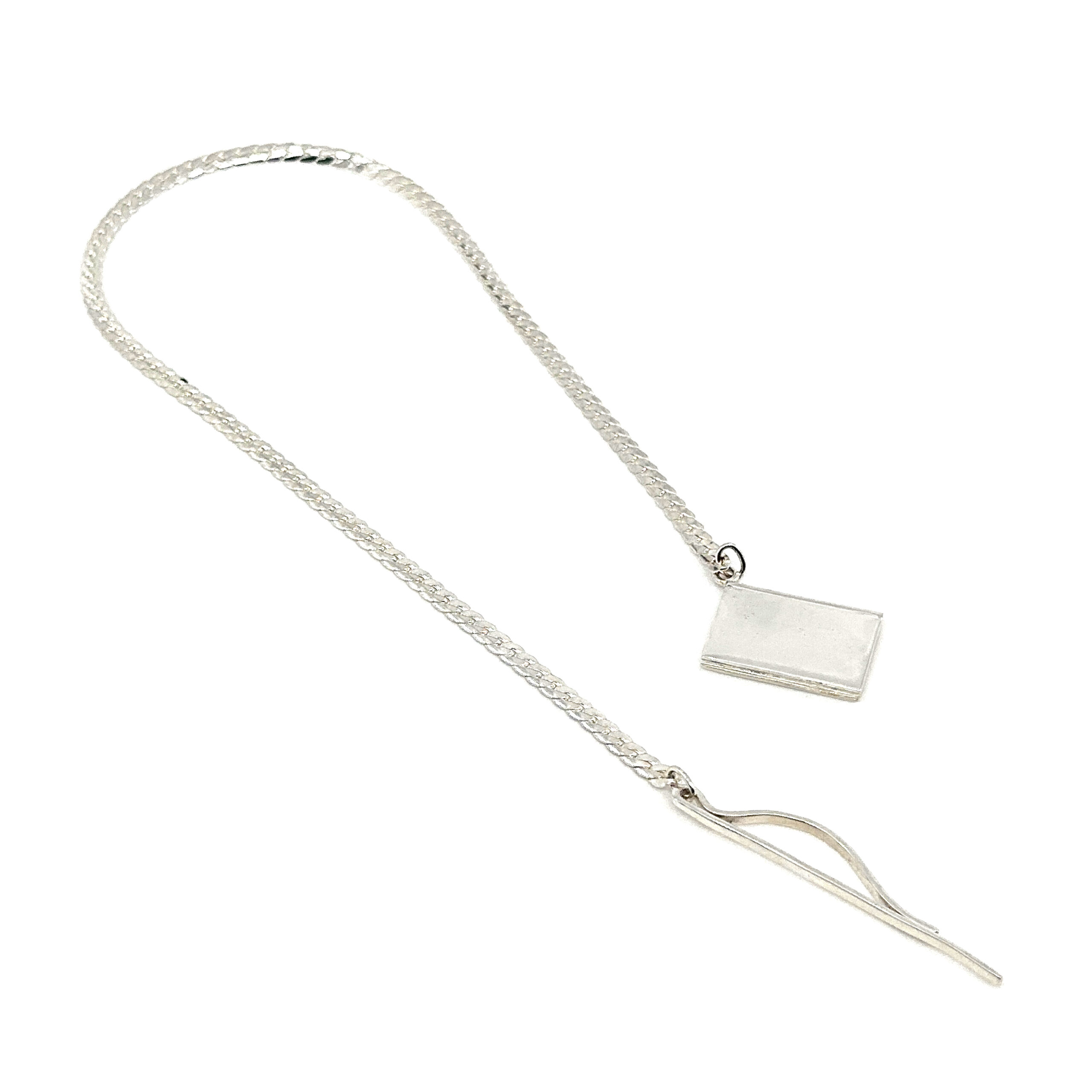 GT85 (8) Book Charm On Chain Bookmark Finished In 925 English Hallmarked Sterling Silver
