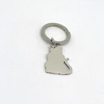 Cat Collar Tag Keyring With Engravable Animal Form Finished In 925 English Hallmarked Sterling Silver