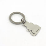 Cat Collar Tag Keyring With Engravable Animal Form Finished In 925 English Hallmarked Sterling Silver