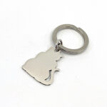 Cat Collar Tag Keyring With Engravable Animal Form Finished In 925 English Hallmarked Sterling Silver
