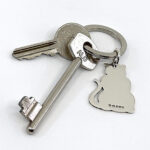 Cat Collar Tag Keyring With Engravable Animal Form Finished In 925 English Hallmarked Sterling Silver