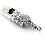 Dog Whistle Pendant Victorian Style Finished In 925 English Hallmarked Sterling Silver