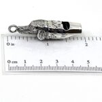 Dog Whistle Pendant Victorian Style Finished In 925 English Hallmarked Sterling Silver