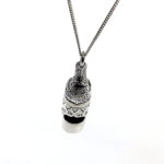 Dog Whistle Pendant Victorian Style Finished In 925 English Hallmarked Sterling Silver