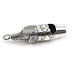 Dog Whistle Pendant Victorian Style Finished In 925 English Hallmarked Sterling Silver