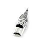 Dog Whistle Pendant Victorian Style Finished In 925 English Hallmarked Sterling Silver