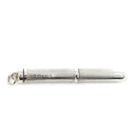 Engine Turned Retractable Travel Toothpick Finished In 925 English Hallmarked Sterling Silver