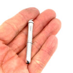 Engine Turned Retractable Travel Toothpick Finished In 925 English Hallmarked Sterling Silver