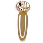 Floral Bookmark Rennie Mackintosh Style Gold Plated Metal Alloy With Enamel And Sparkling Czech Crystals