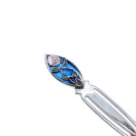 Floral Bookmark Rennie Mackintosh Style Rhodium Plated Metal Alloy With Enamel