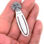 Flower Bookmark With Marcasite Finished In 925 English Hallmarked Sterling Silver
