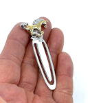 Galloping Horse Bookmark Gold And Rhodium Plated Metal Alloy