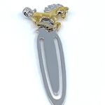 Galloping Horse Bookmark Gold And Rhodium Plated Metal Alloy