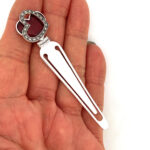 Heart Bookmark With Red Enamel And Marcasite Finished In 925 English Hallmarked Sterling Silver