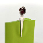 Heart Bookmark With Red Enamel And Marcasite Finished In 925 English Hallmarked Sterling Silver