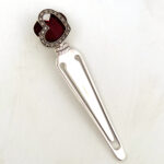 Heart Bookmark With Red Enamel And Marcasite Finished In 925 English Hallmarked Sterling Silver