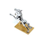Horse Figurine Gold And Rhodium Plated Metal Alloy With Sparkling Czech Crystals 6 Horse Figurine Gold And Rhodium Plated Metal Alloy With Sparkling Czech Crystals