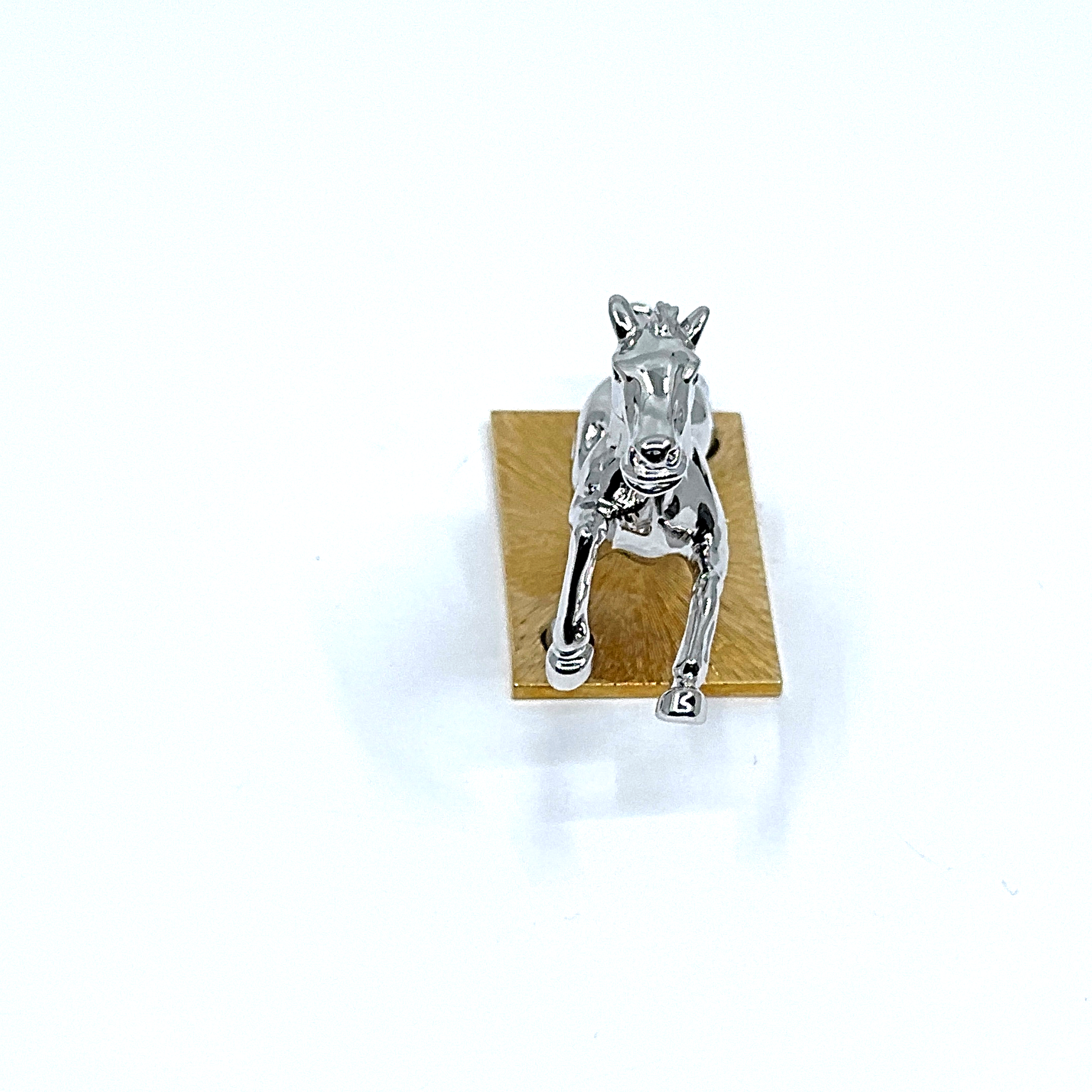 JGT33 (7) Horse Figurine Gold And Rhodium Plated Metal Alloy With Sparkling Czech Crystals