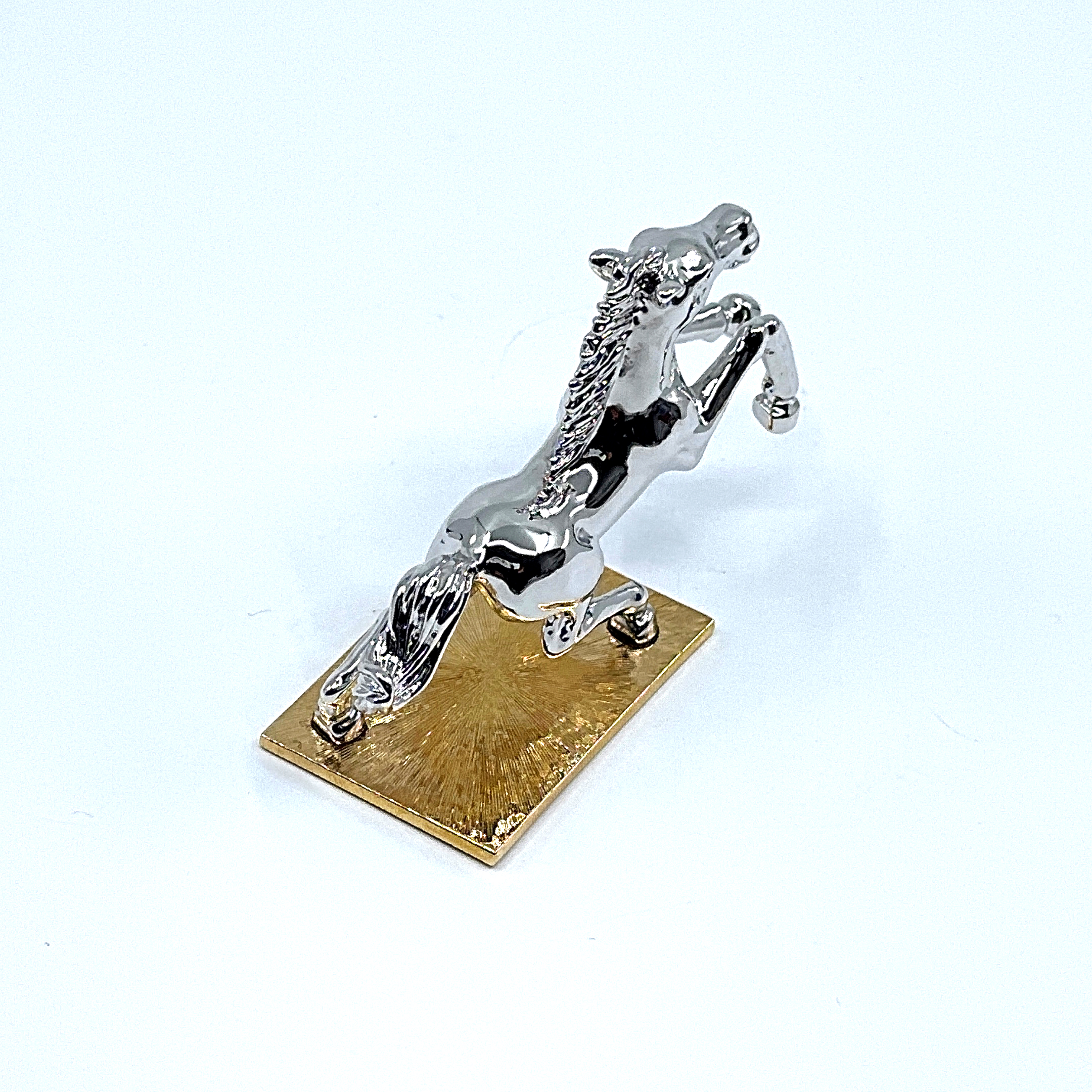 JGT33 (8) Horse Figurine Gold And Rhodium Plated Metal Alloy With Sparkling Czech Crystals