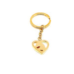 Horse Head Heart Key Ring Gold Plated Metal Alloy Set With Czech Crystals