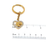 Horse Head Heart Key Ring Gold Plated Metal Alloy Set With Czech Crystals
