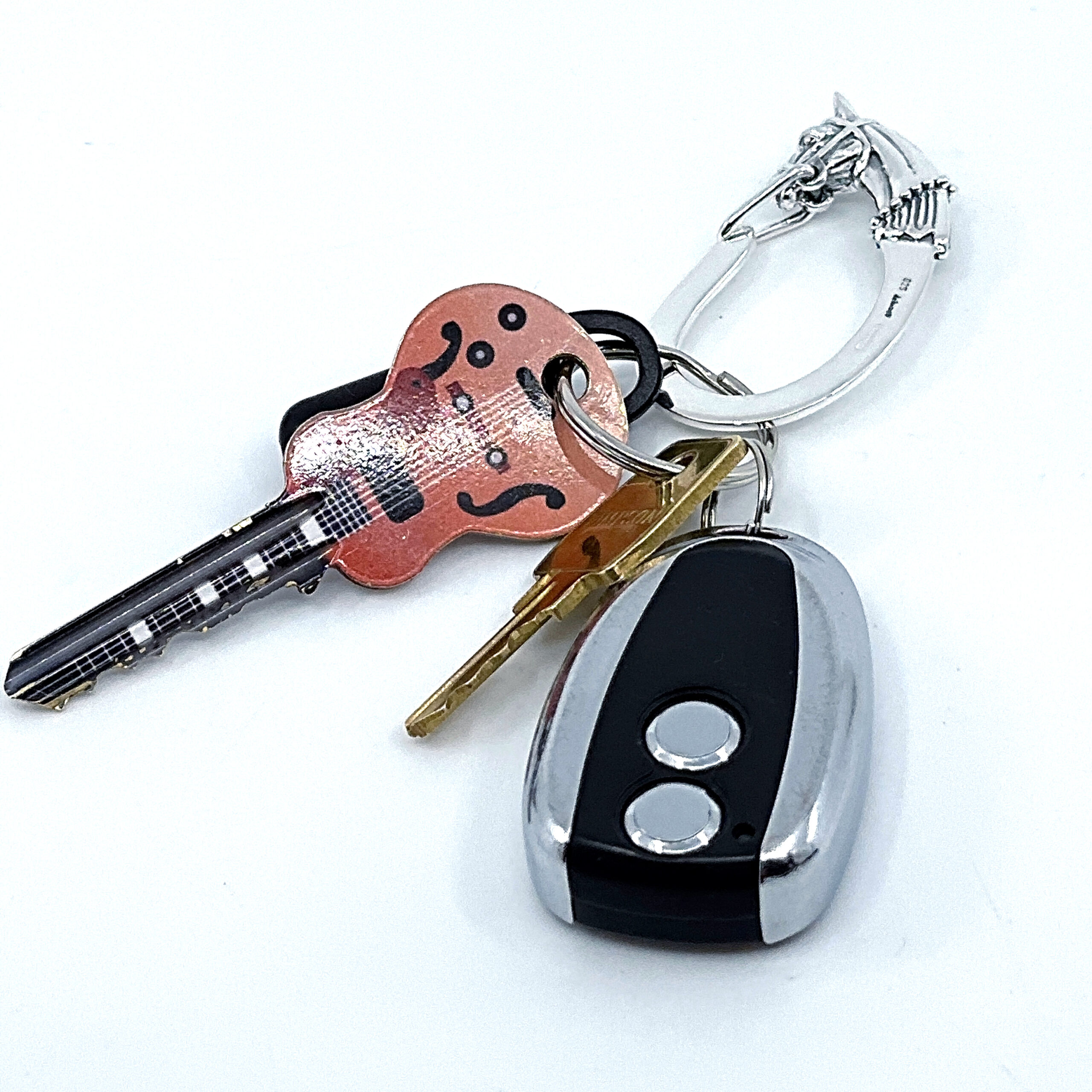 K402 (6) Horse Head Keyring With Reins Clasp Finished In 925 English Hallmarked Sterling Silver