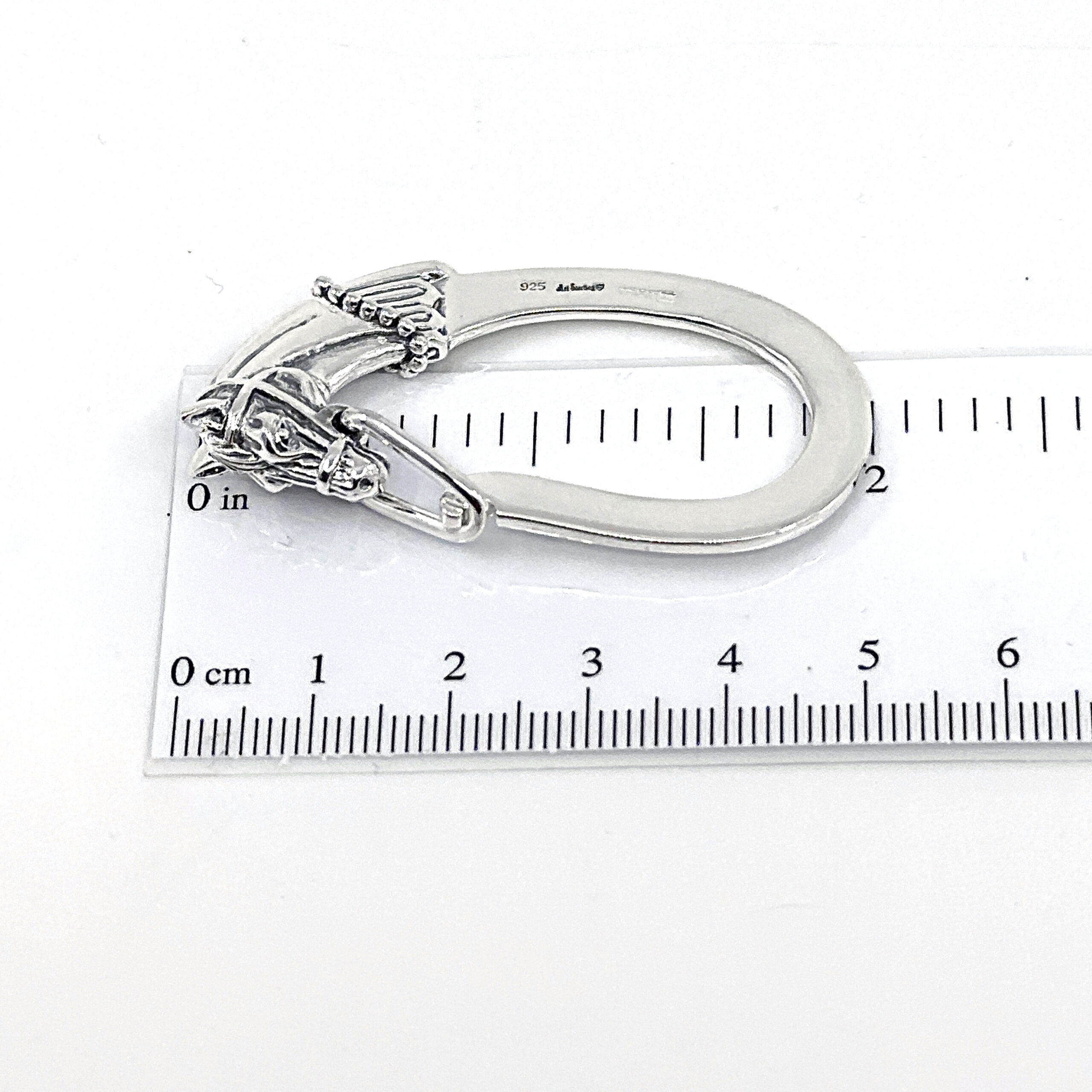 K402 (2) Horse Head Keyring With Reins Clasp Finished In 925 English Hallmarked Sterling Silver
