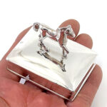 Horse on Rectangular Pill Box, Finished In 925 English Hallmarked Sterling Silver 3 Horse on Rectangular Pill Box, Finished In 925 English Hallmarked Sterling Silver