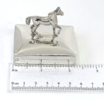 Horse on Rectangular Pill Box, Finished In 925 English Hallmarked Sterling Silver 2 Horse on Rectangular Pill Box, Finished In 925 English Hallmarked Sterling Silver