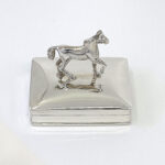 Horse on Rectangular Pill Box, Finished In 925 English Hallmarked Sterling Silver 1 Horse on Rectangular Pill Box, Finished In 925 English Hallmarked Sterling Silver
