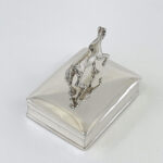 Horse on Rectangular Pill Box, Finished In 925 English Hallmarked Sterling Silver 7 Horse on Rectangular Pill Box, Finished In 925 English Hallmarked Sterling Silver