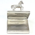 Horse on Rectangular Pill Box, Finished In 925 English Hallmarked Sterling Silver 10 Horse on Rectangular Pill Box, Finished In 925 English Hallmarked Sterling Silver