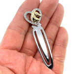 Horse Head In Heart Bookmark Gold And Rhodium Plated Metal Alloy With Sparkling Czech Crystals 3 Horse Head In Heart Bookmark Gold And Rhodium Plated Metal Alloy With Sparkling Czech Crystals
