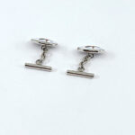 Hunting Horse Chain Link Cufflinks Set With Hand Painted Enamel In 925 English Hallmarked Sterling Silver