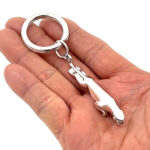 Jaguar Keyring With Sculpted Feline Form Finished In 925 English Hallmarked Sterling Silver