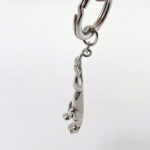 Jaguar Keyring With Sculpted Feline Form Finished In 925 English Hallmarked Sterling Silver