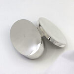 Large Plain Oval Pill Box, finished in 925 English Hallmarked Sterling Silver 5 Large Plain Oval Pill Box, finished in 925 English Hallmarked Sterling Silver