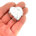 Medium Engraved Heart Pill Box, finished in 925 English Hallmarked Sterling Silver 3 Medium Engraved Heart Pill Box, finished in 925 English Hallmarked Sterling Silver