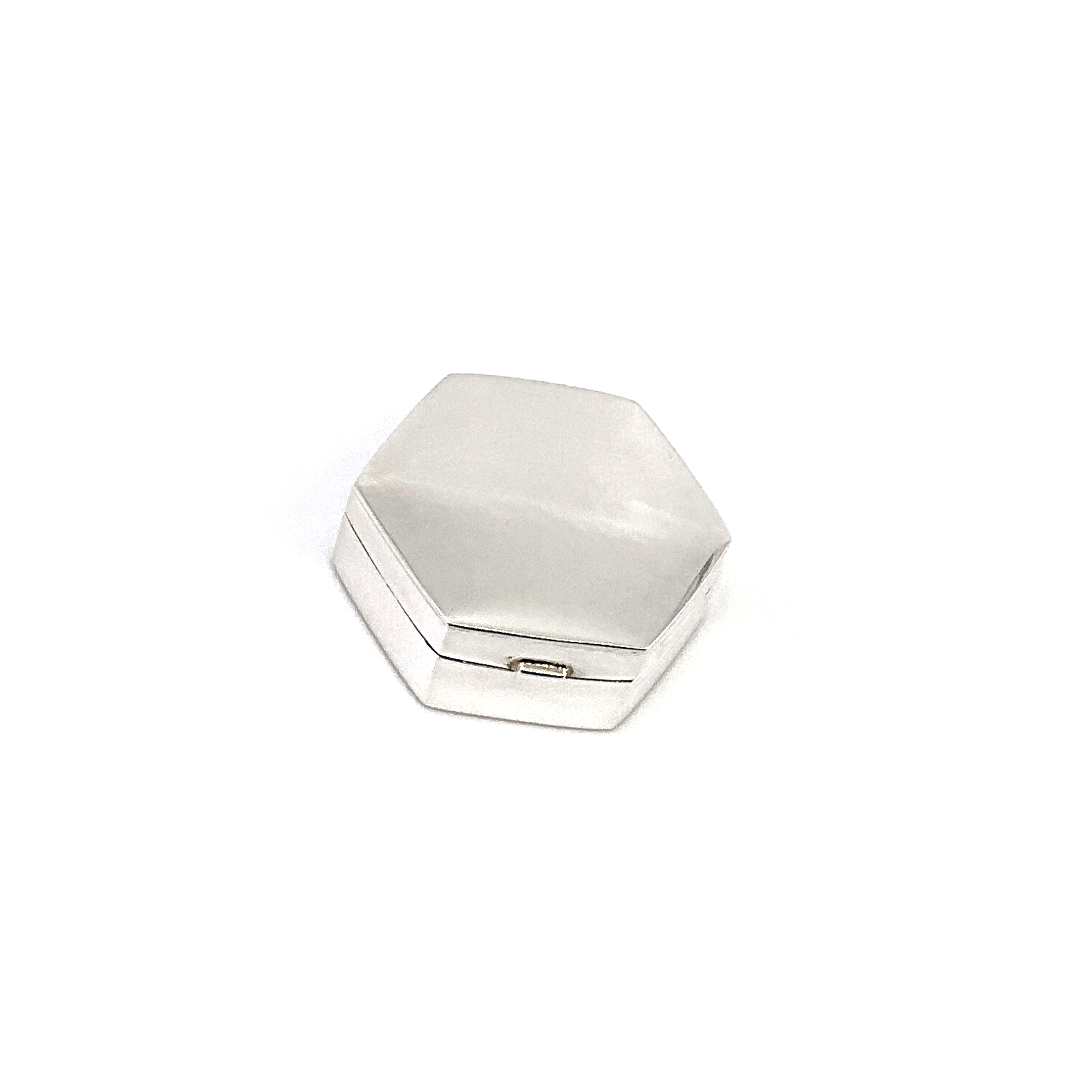 PB422 (1) Medium Plain Hexagonal Pill Box finished in 925 English Hallmarked Sterling Silver
